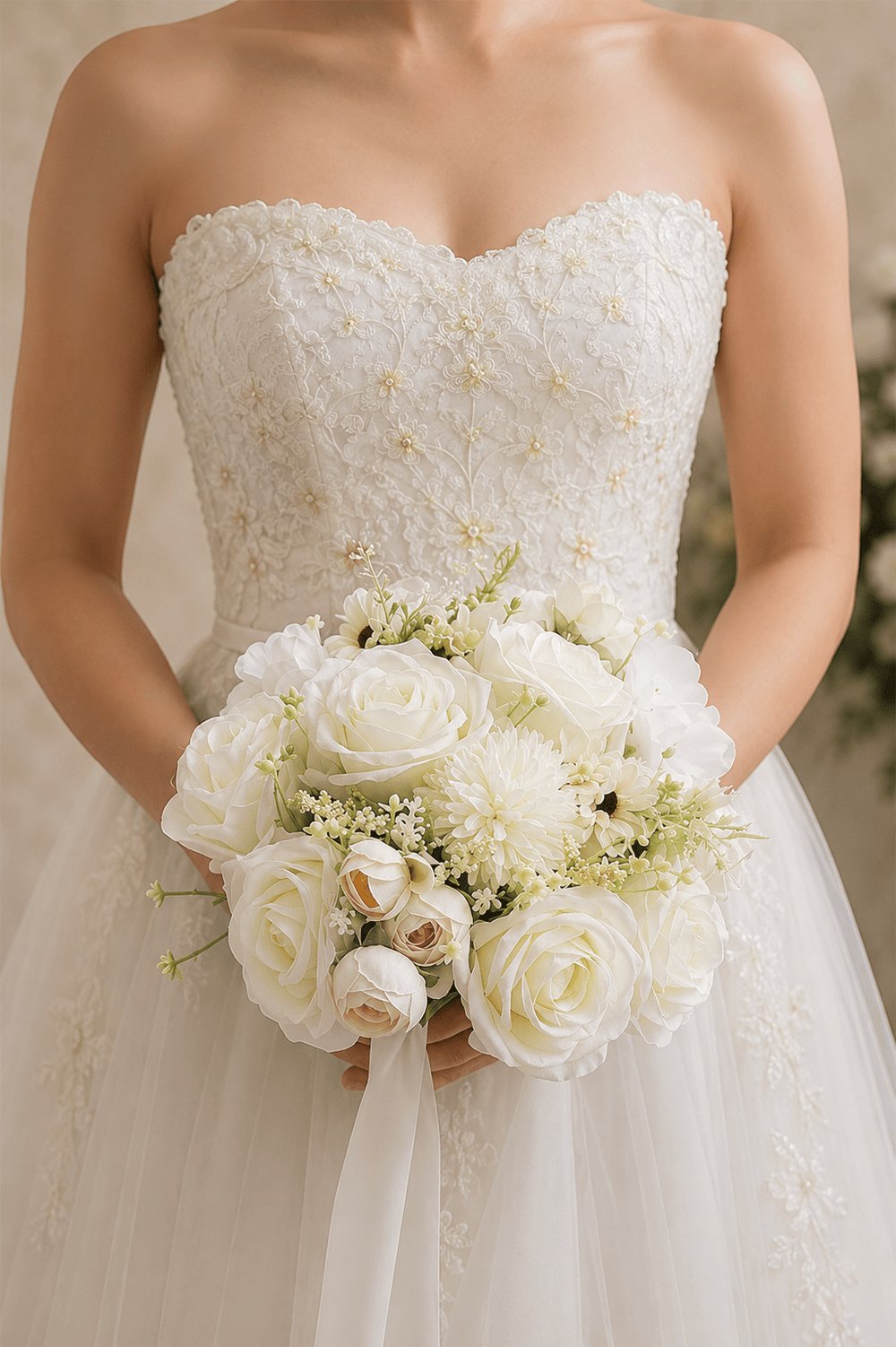 Silk Roses Artificial Wedding Bridal Bouquets - KissProm Accessories