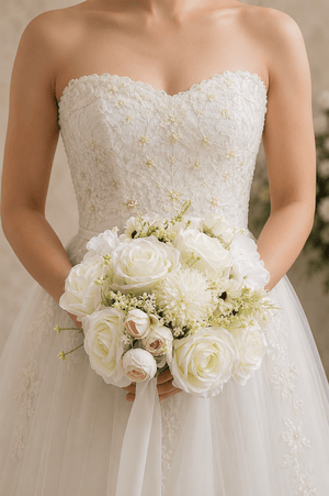 Silk Roses Artificial Wedding Bridal Bouquets - KissProm Accessories