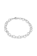 Silver 5mm Heart Link Adjustable Bracelets