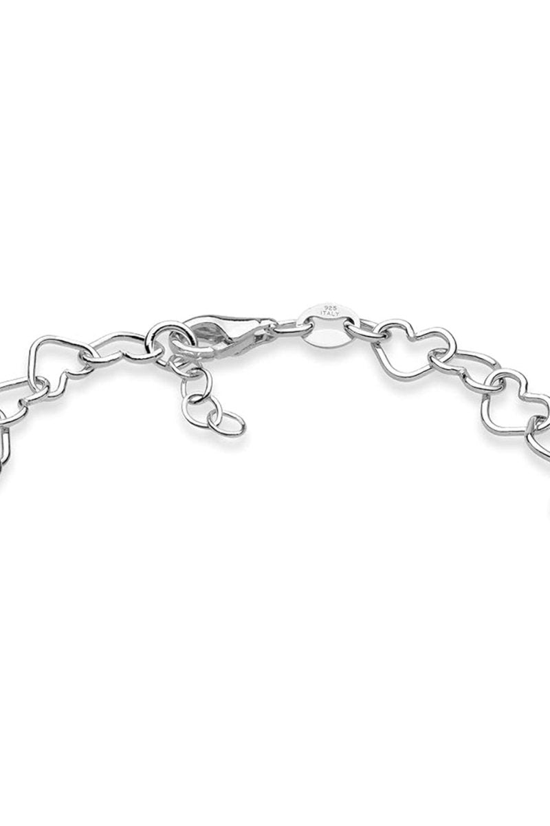 Silver 5mm Heart Link Adjustable Bracelets