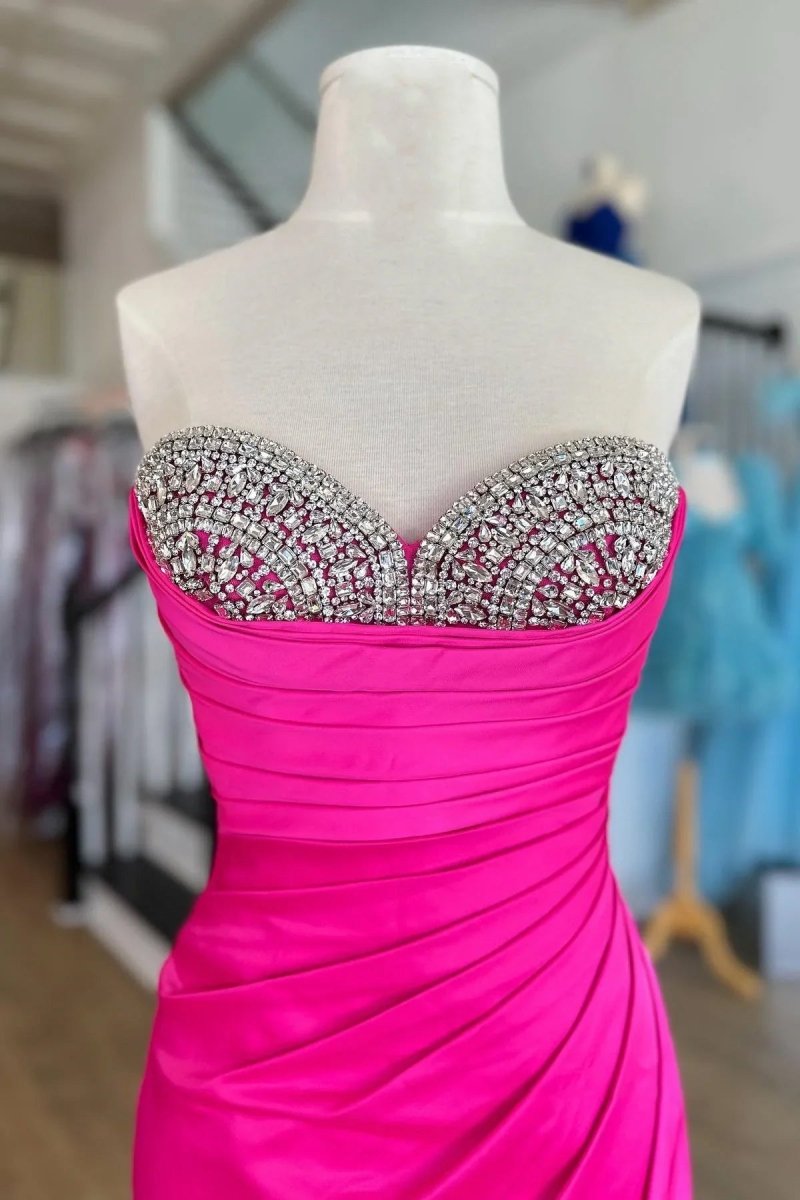 Silver Beaded Sweetheart Mermaid Long Formal Dress with Slit Silver / 4 / Spandex Silver Beaded Sweetheart Mermaid Long Formal Dress with Slit Silver / 4 / Spandex