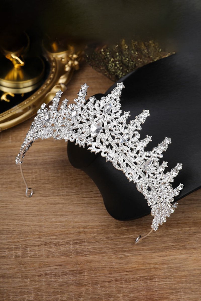 Silver Crystal Rhinestone Crown - KissProm
