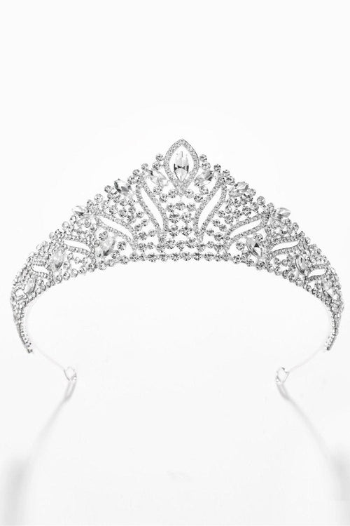 Silver Crystal Rhinestone Tiara Wedding - KissProm
