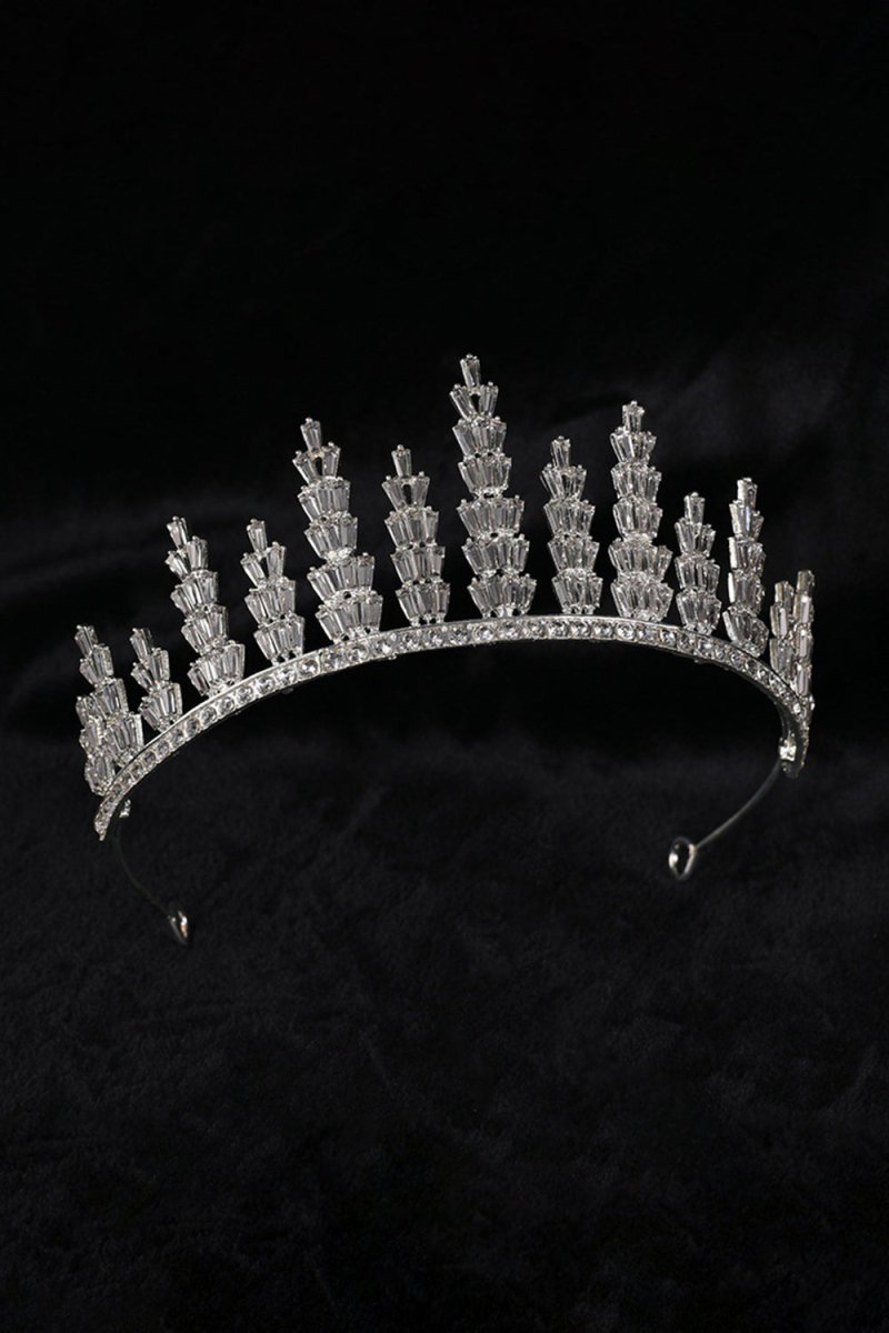Silver Crystal Tiara For Women - KissProm