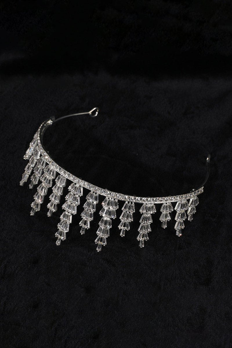 Silver Crystal Tiara For Women - KissProm