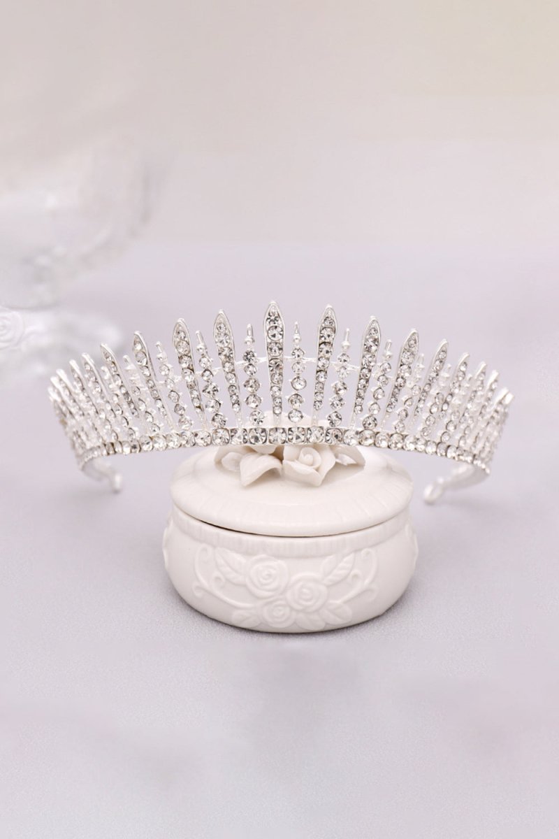 Silver Crystal Wedding Crown - KissProm
