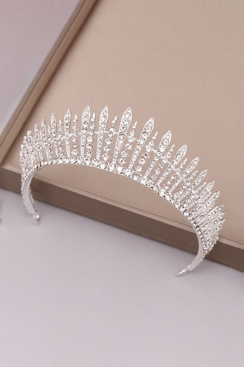 Silver Crystal Wedding Crown - KissProm