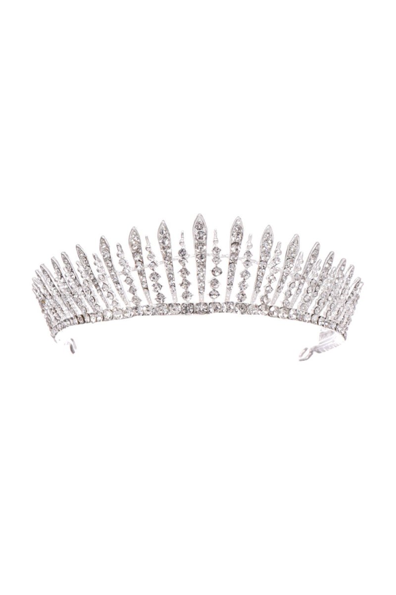 Silver Crystal Wedding Crown - KissProm