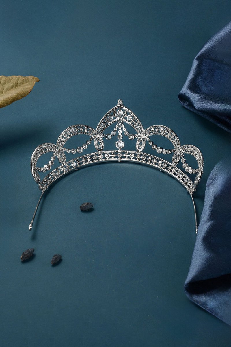 Silver Cubic Zirconia Crowns for Women - KissProm