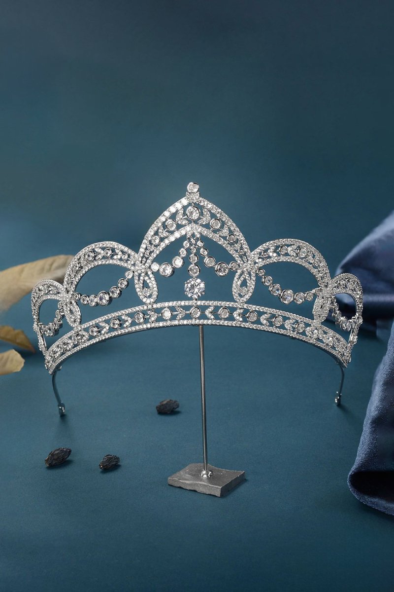 Silver Cubic Zirconia Crowns for Women - KissProm