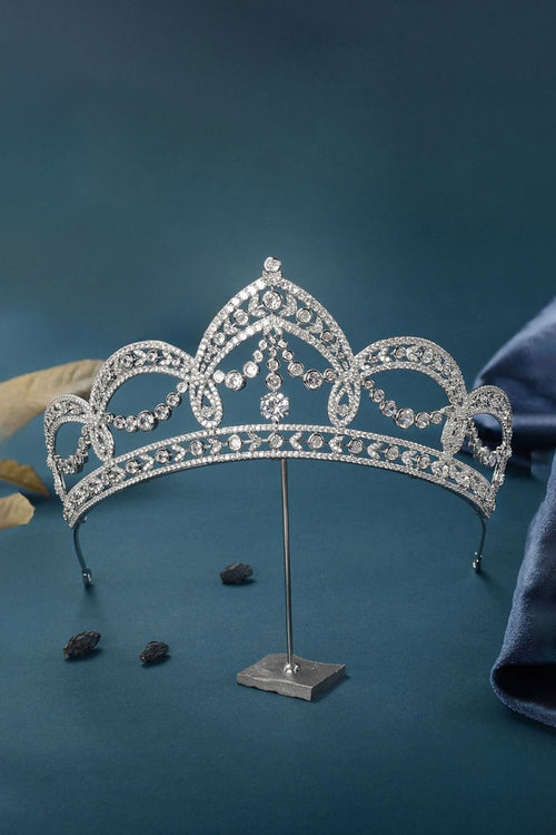 Silver Cubic Zirconia Crowns for Women - KissProm