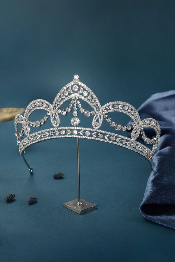 Silver Cubic Zirconia Crowns for Women - KissProm