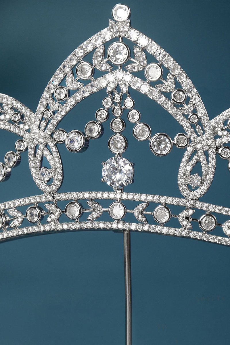 Silver Cubic Zirconia Crowns for Women - KissProm