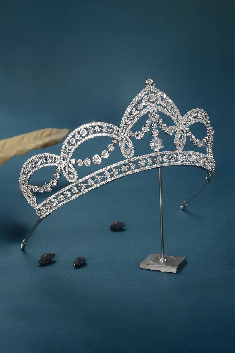Silver Cubic Zirconia Crowns for Women - KissProm