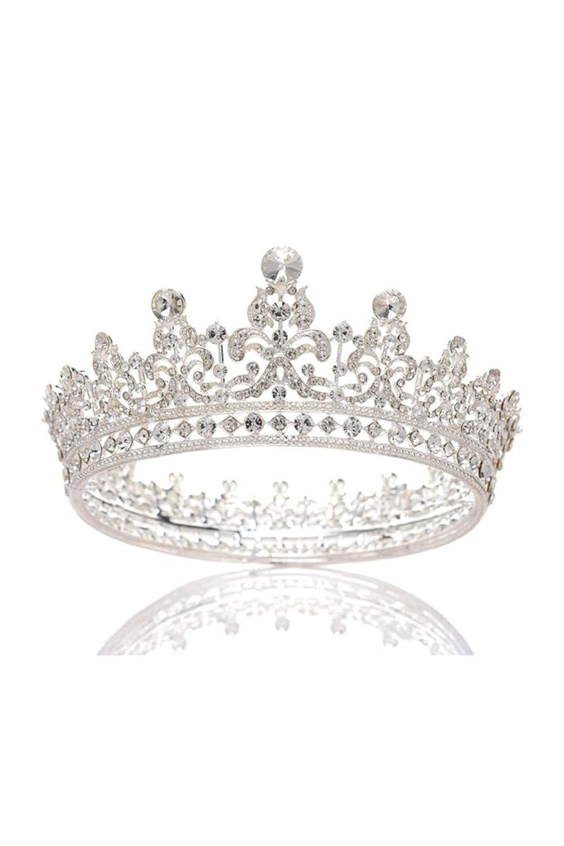 Silver Full Round Crystal Tiaras - KissProm