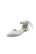 Champagne High Heels with Ornate Crystal and Pearl Accent - KissProm
