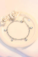 Silver Love Heart Pendant Bracelets - KissProm