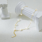 Gold Link Pearl Chain Bracelets - KissProm