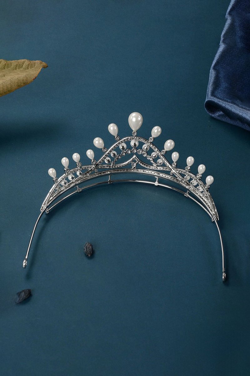 Silver Pearl Radiance Crowns for Women - KissProm