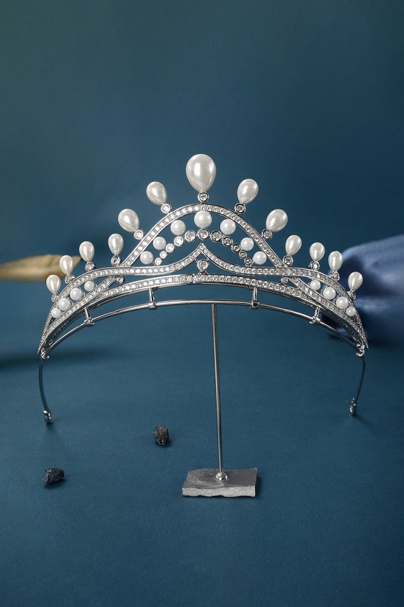 Silver Pearl Radiance Crowns for Women - KissProm
