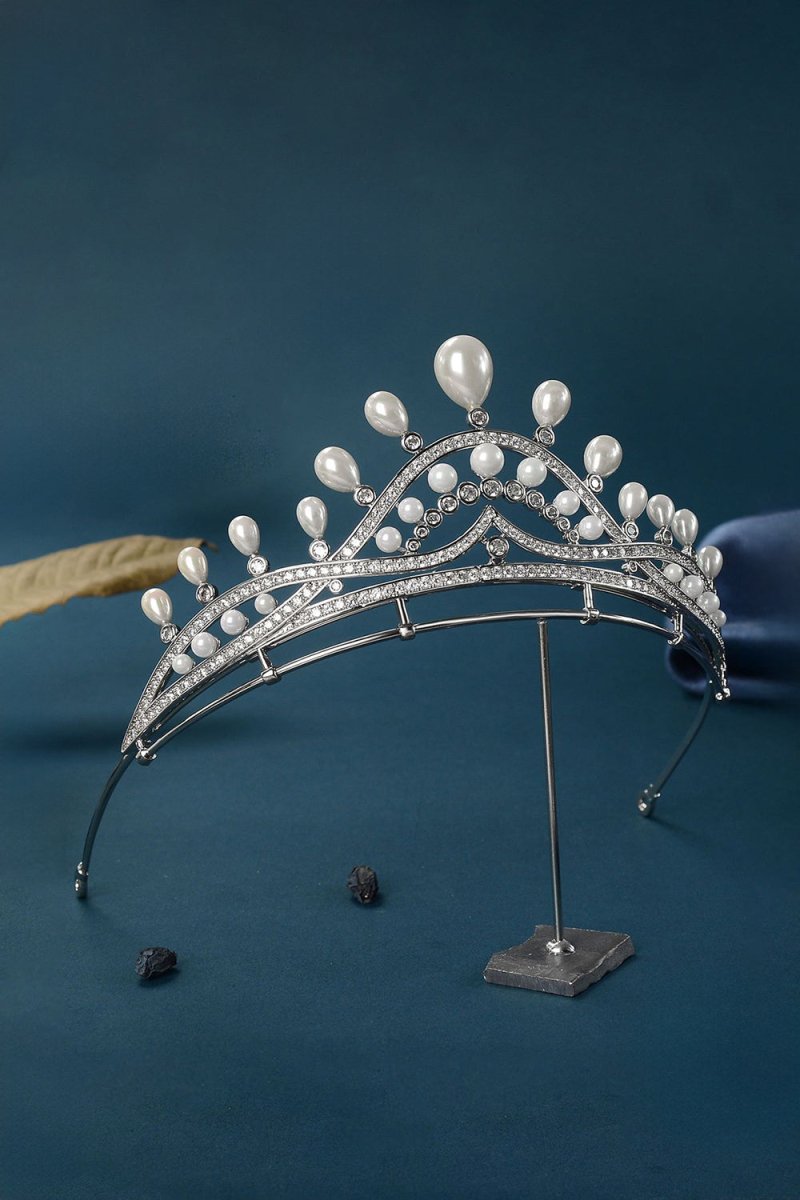 Silver Pearl Radiance Crowns for Women - KissProm
