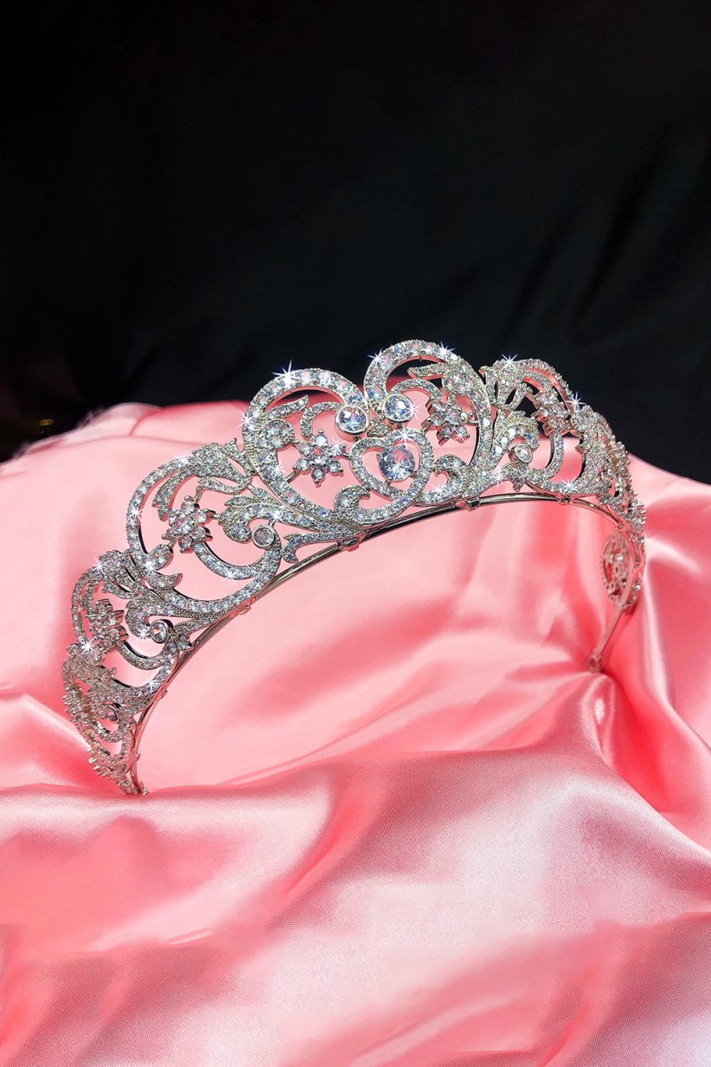 Silver Rheinstone Rhodium plated Princess Tiara - KissProm