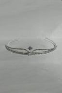 Silver Rhinestone Pearl Wedding Tiara - KissProm