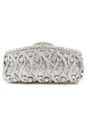 Silver Rhinestones Chain Square Party Handbag - KissProm