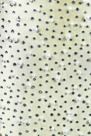 Champagne Sparkly Spaghetti Straps Sheath Mini Homecoming Dress With Pearl (3) | KISSPROM