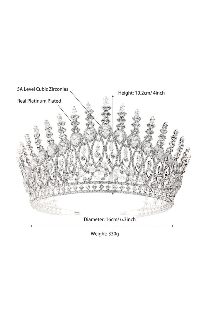 Silver Tall Wedding Tiara - KissProm