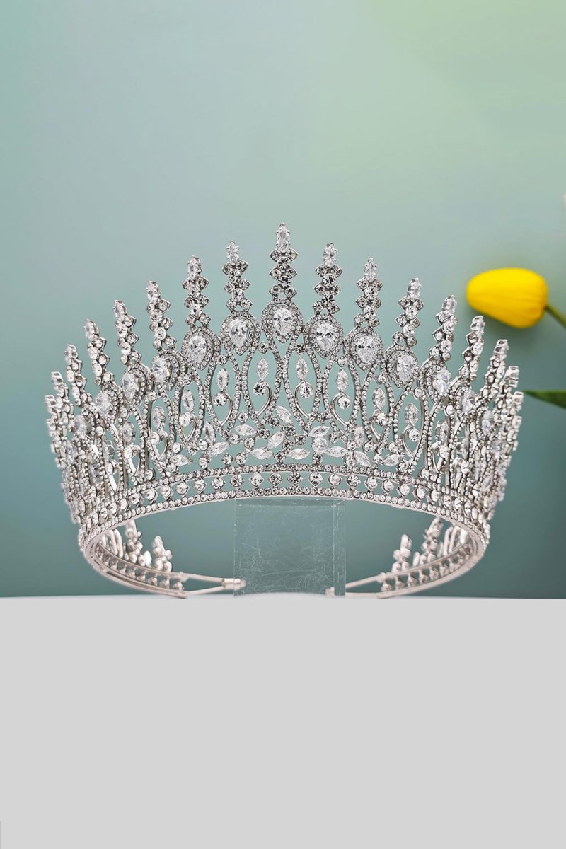 Silver Tall Wedding Tiara - KissProm