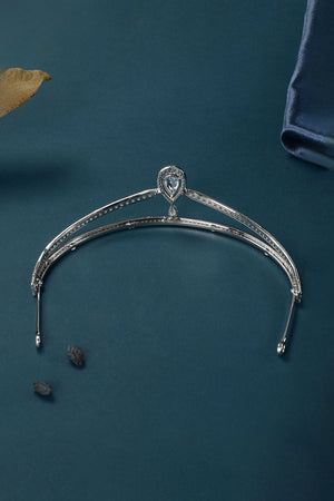 Silver Teardrop Zircon Tiaras - KissProm
