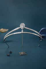 Silver Teardrop Zircon Tiaras - KissProm