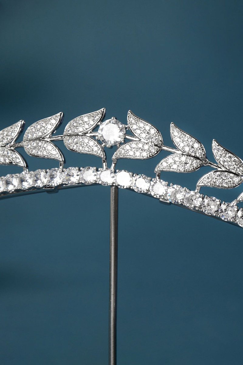 Silver Zircon Laurel Crowns for Women - KissProm