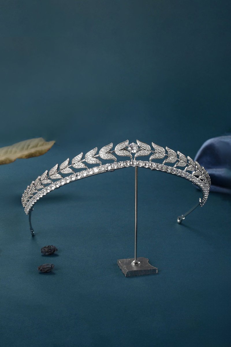 Silver Zircon Laurel Crowns for Women - KissProm