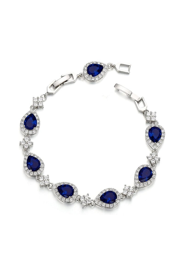 Black Rhinestone Zirconia Teardrop Tennis Bracelets - KissProm