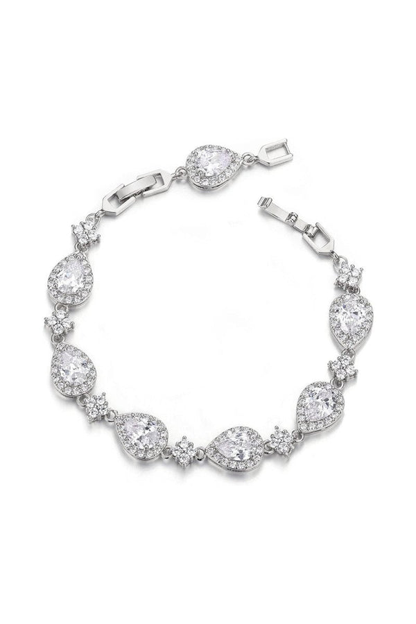 Black Rhinestone Zirconia Teardrop Tennis Bracelets - KissProm