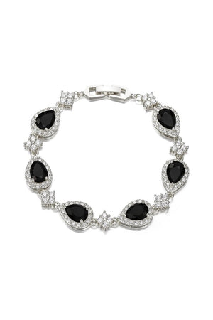 Black Rhinestone Zirconia Teardrop Tennis Bracelets - KissProm