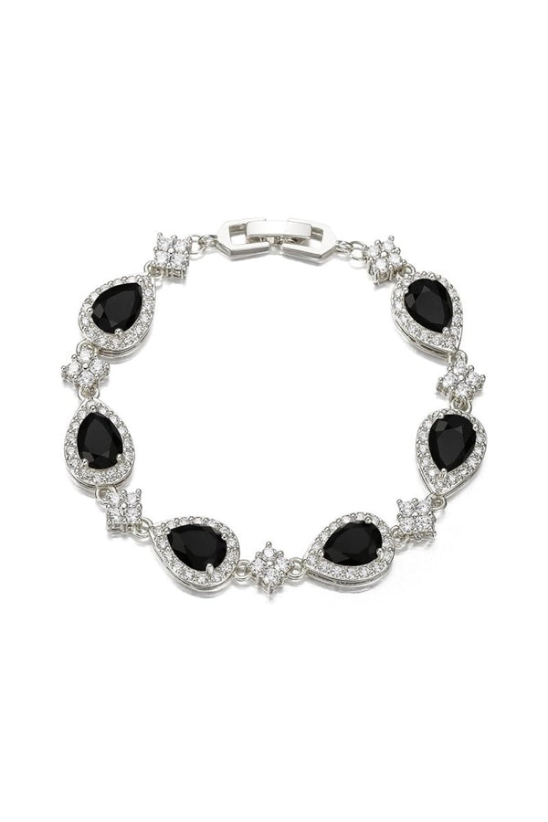 Black Rhinestone Zirconia Teardrop Tennis Bracelets - KissProm
