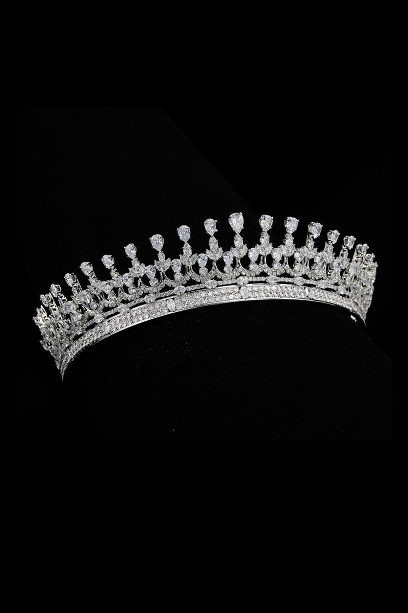 Silver Zirconia Wedding Tiara - KissProm