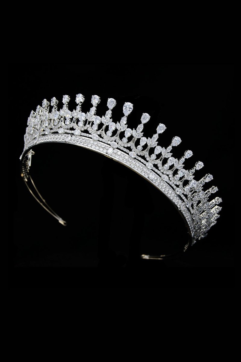 Silver Zirconia Wedding Tiara - KissProm