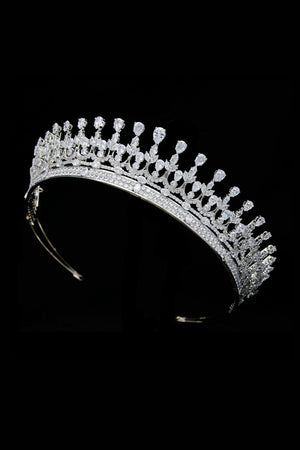 Silver Zirconia Wedding Tiara - KissProm