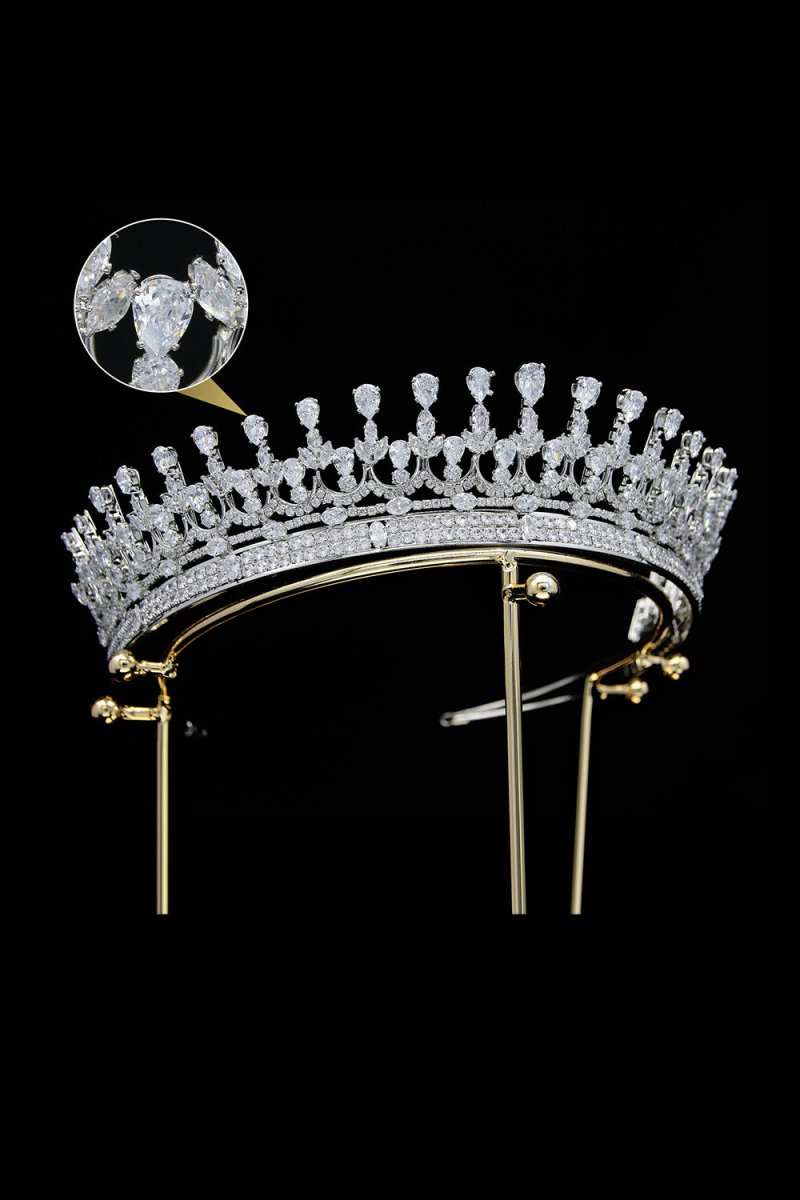 Silver Zirconia Wedding Tiara - KissProm
