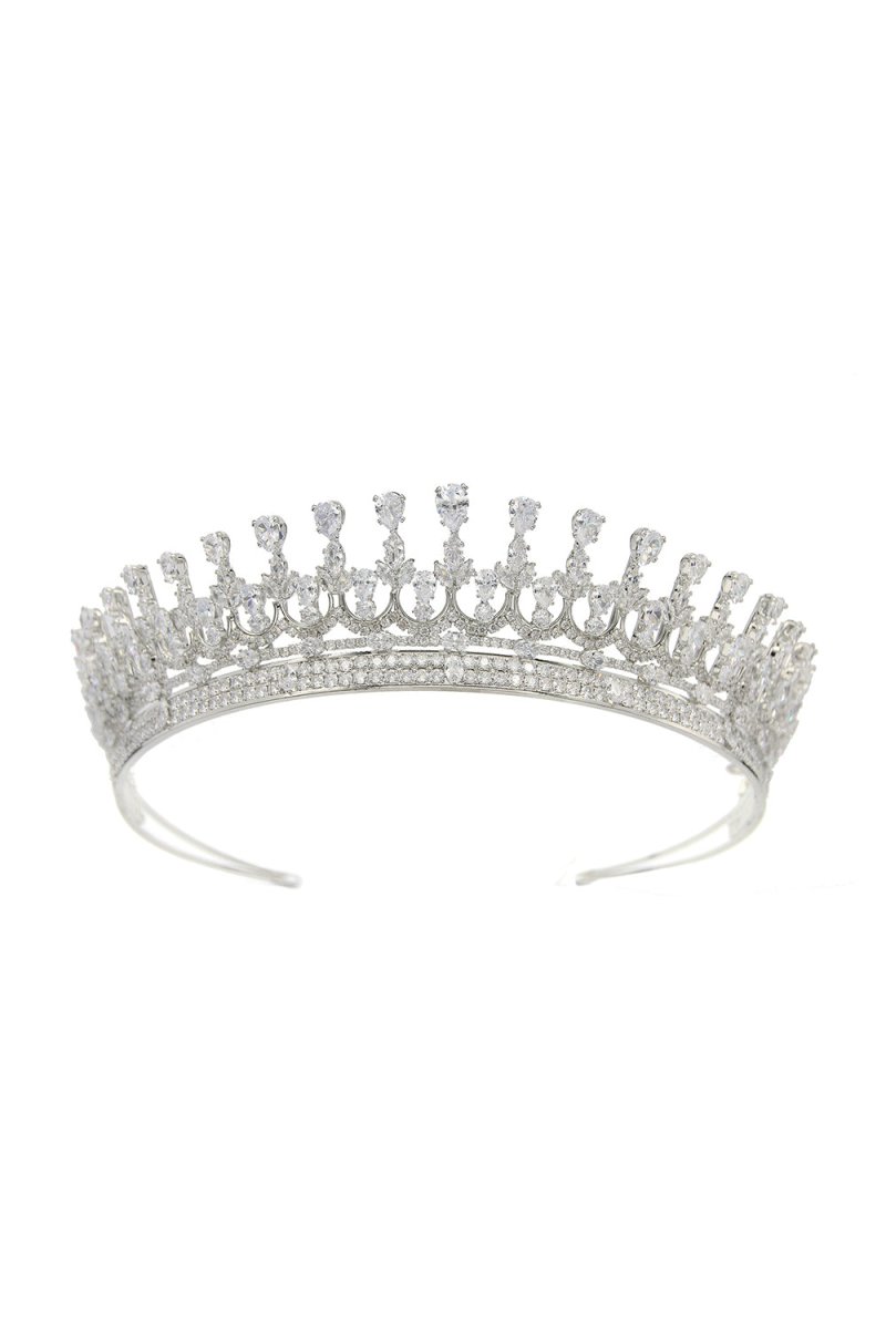 Silver Zirconia Wedding Tiara - KissProm