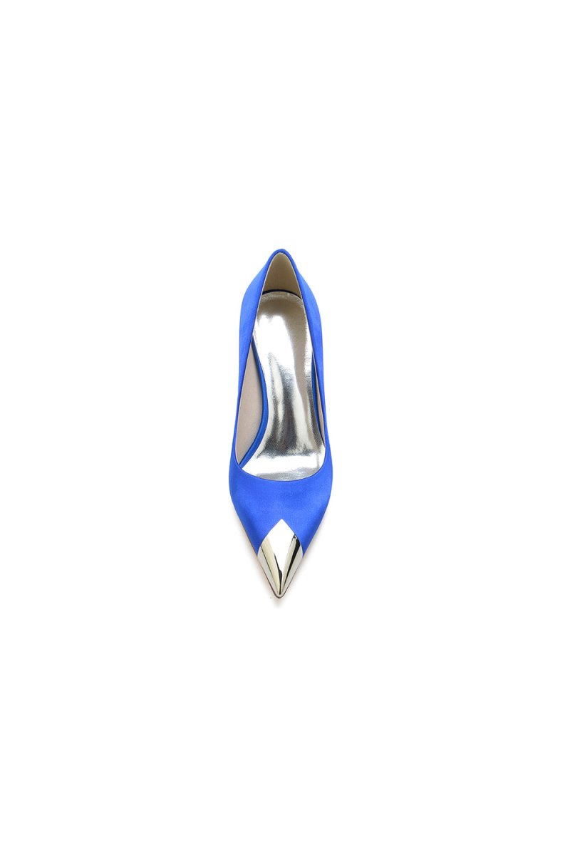 Simple Cocktail Metallic Pointed Toe High Heels - KissProm