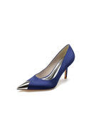 Simple Cocktail Metallic Pointed Toe High Heels - KissProm