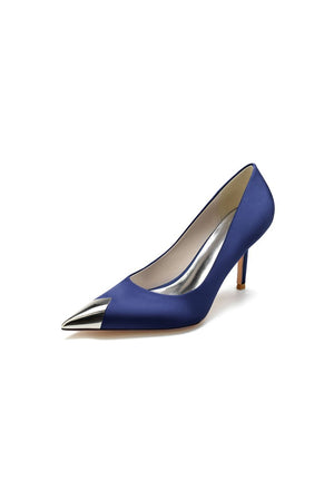 Simple Cocktail Metallic Pointed Toe High Heels - KissProm