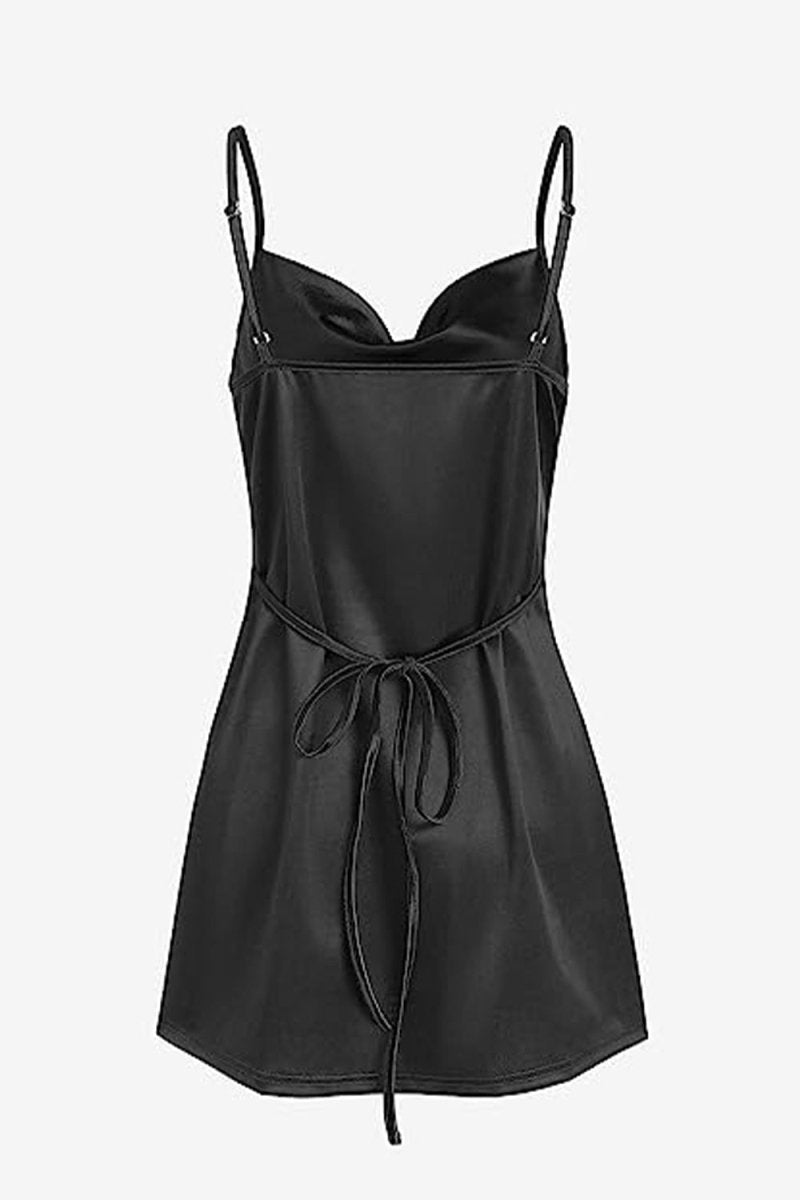 Simple Cowl Neck Champagne Satin Homecoming Dress Champagne / 00