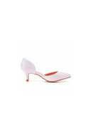 Simple Elegant Mid Cutout Two - Piece Slip on Pointed Toe Kitten Heels - KissProm