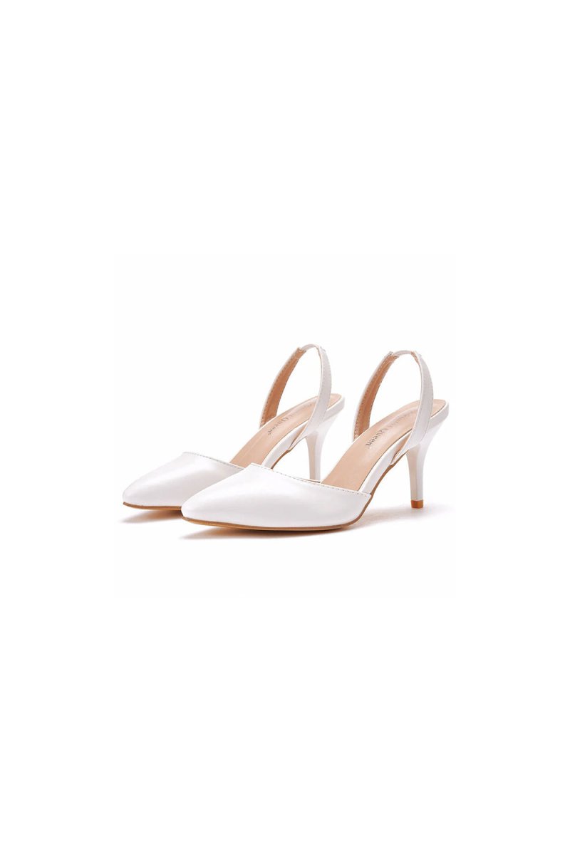 Simple Elegant Pointed Toe Stiletto Slingback High Heels - KissProm